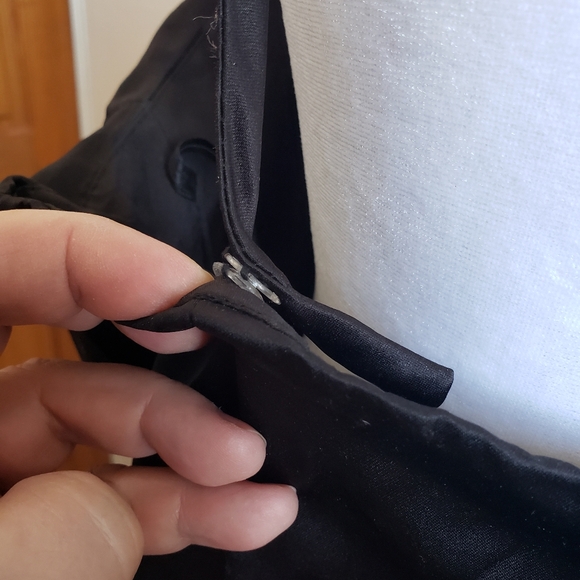 Vtg Impression Bride Womens Black Atlas Assymetrical Drapped Skirt Long - Picture 9 of 16